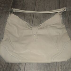 Coldwater Creek Cream Leather Shoulder Bag
